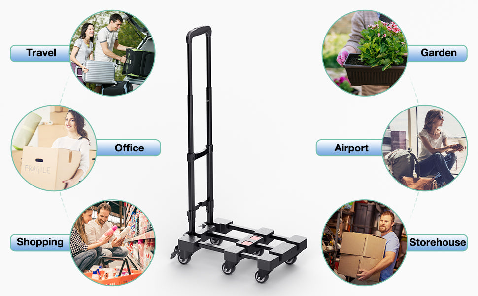 500lbs Folding Hand Truck Portable Luggage Dolly Cart