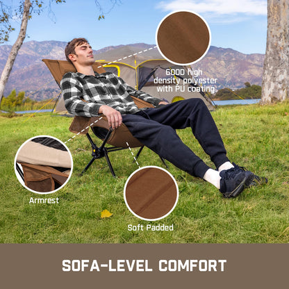 Lightweight Foldable Rocking Camping Chair, Portable Outdoor Rocker Chair with Carry Bag
