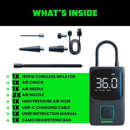 150 PSI Portable Car Tire Inflator Air Compressor with Digital Pressure Gauge