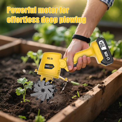 20V Cordless Electric Garden Tiller with Battery and Charger for Soil Cultivating