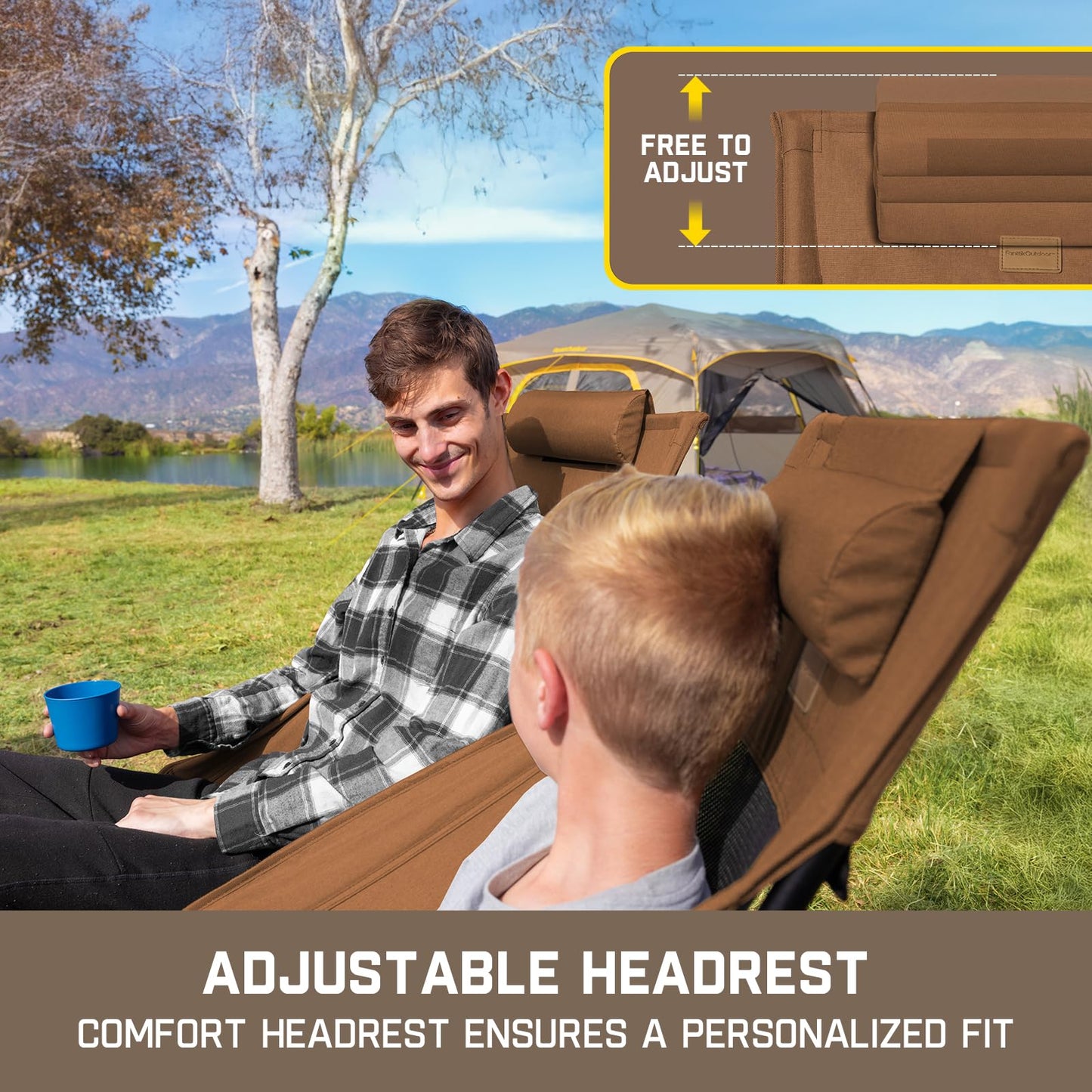 Lightweight Foldable Rocking Camping Chair, Portable Outdoor Rocker Chair with Carry Bag