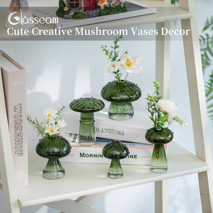 Mushroom Glass Propagation Vase Set