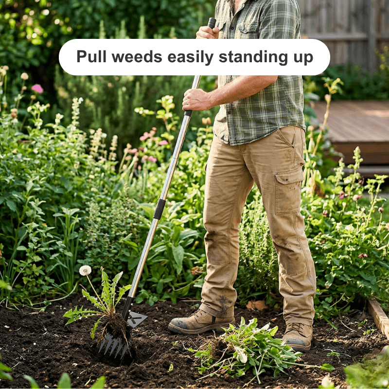 Adjustable Weeder, Heavy‑Duty Manual Garden Weed Removal Tool