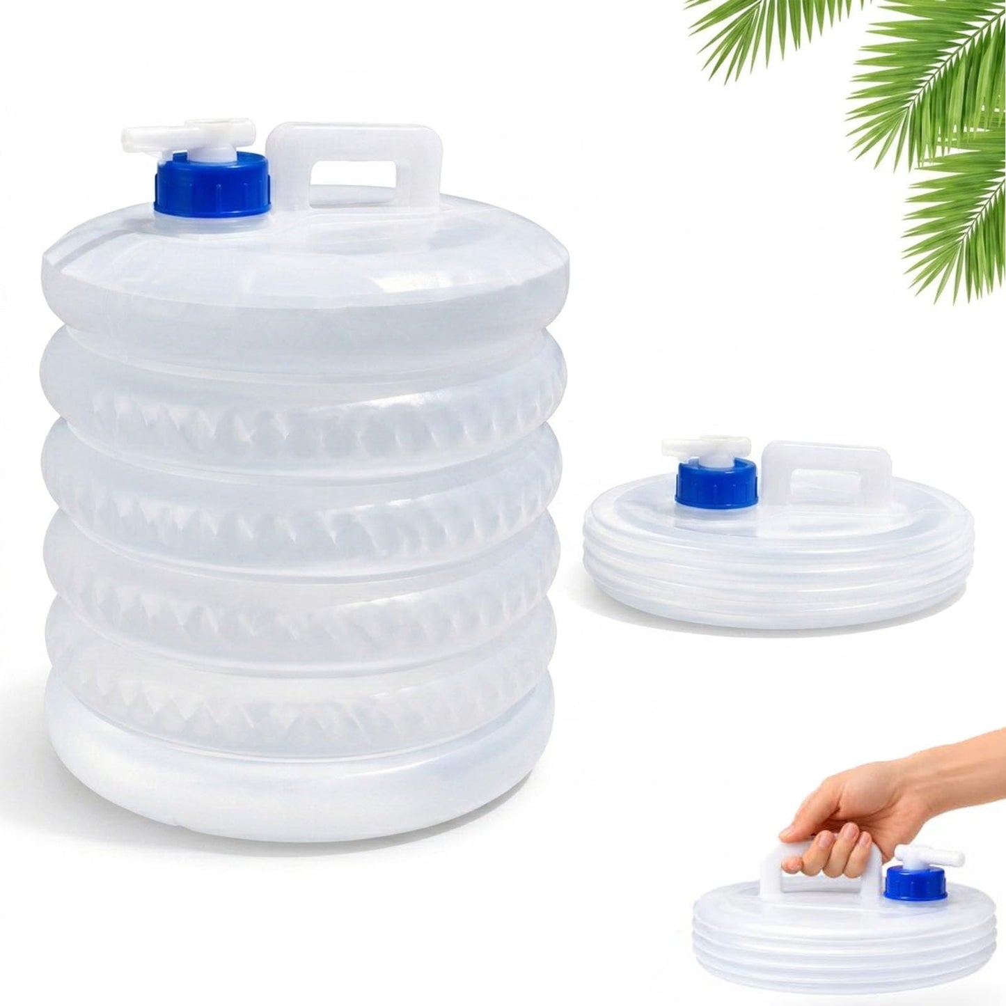 Collapsible 15L Water Container with Spigot & Carry‑Handle, Foldable Outdoor Water Storage Jug