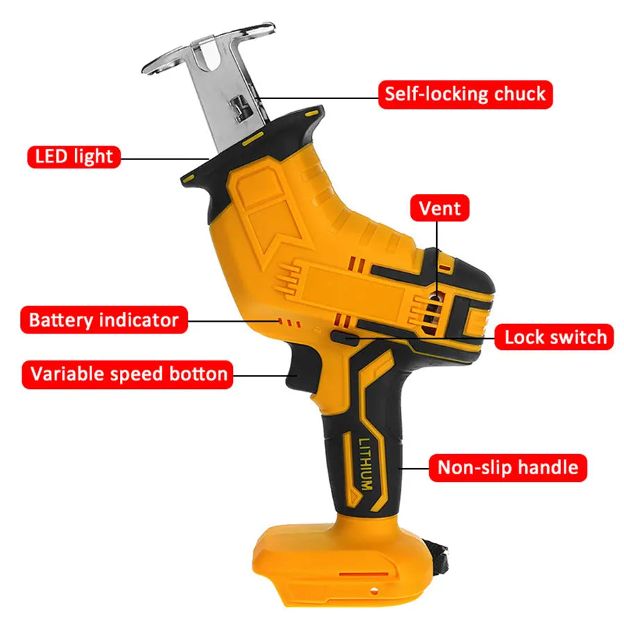 Cordless Reciprocating Saw for Wood & PVC Cutting