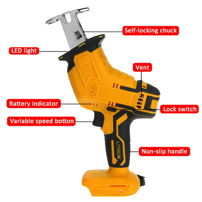 Cordless Reciprocating Saw for Wood & PVC Cutting