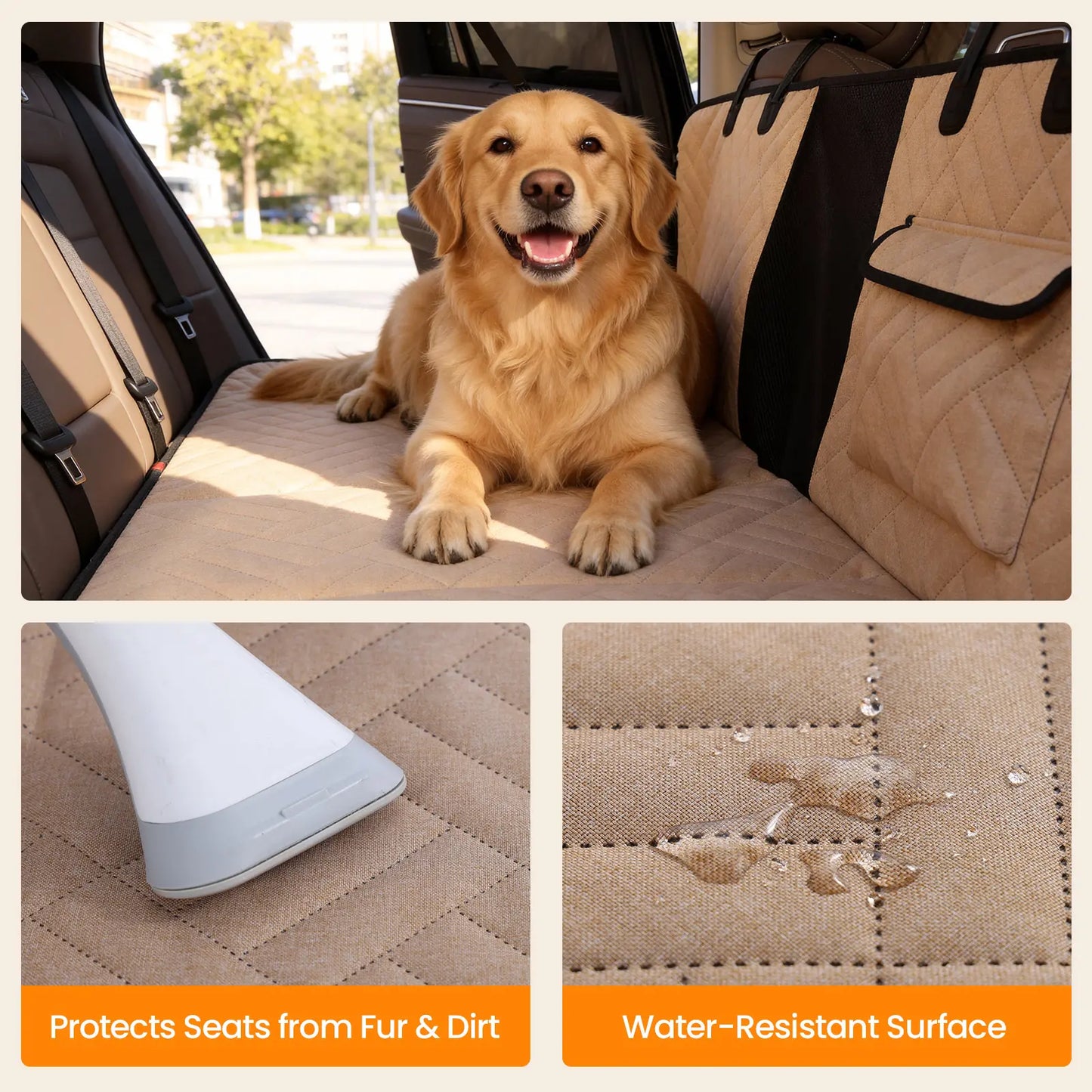 Waterproof Foldable Large Dog Back Seat Car Protector Cover