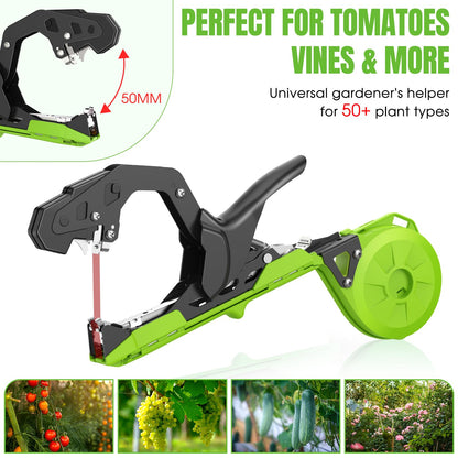 Portable Plant Tying Machine, Garden Vine Tape Gun with Staples and Tape Rolls for Farm Vegetable and Fruit Vines