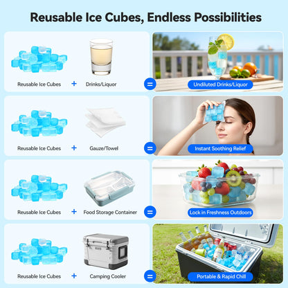 Reusable Freezer Ice Cubes No Dilution Food Safe
