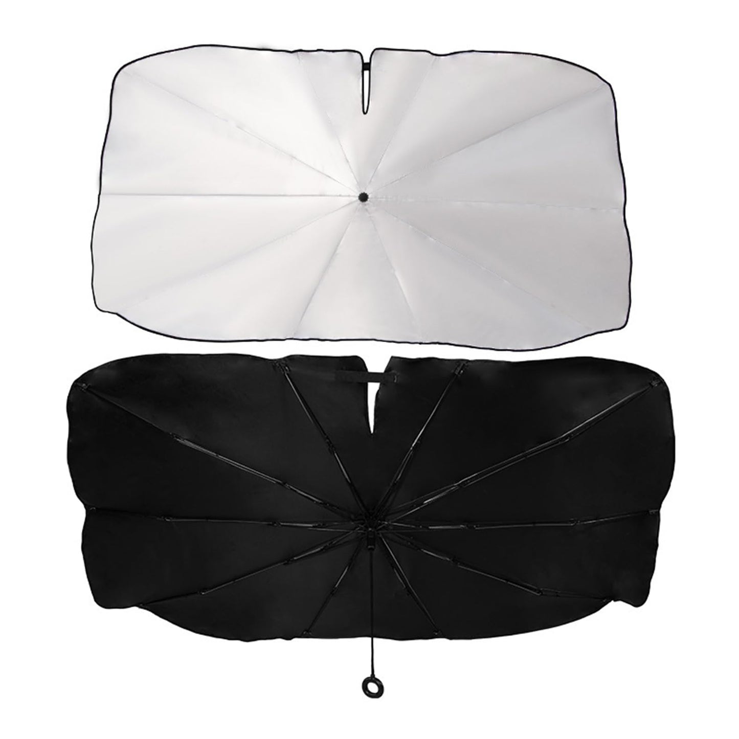Foldable Windshield Sun Shade Umbrella, UV Block Car Sun Protector with Pull‑Ring