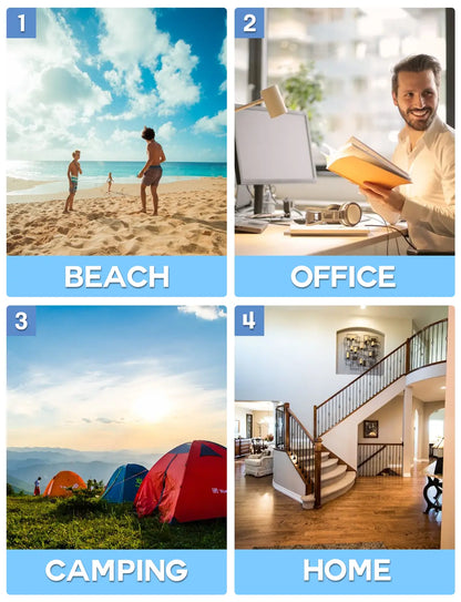 20000mAh Battery‑Powered Misting Fan, 90‑Degree Oscillating Hanging & Standing Outdoor Fan with LED Light
