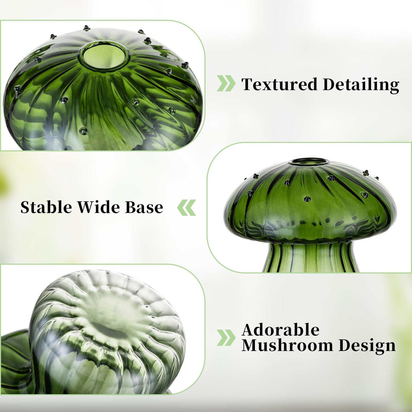 Mushroom Glass Propagation Vase Set