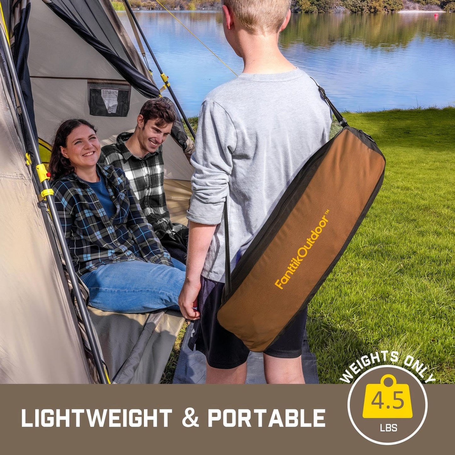 Lightweight Foldable Rocking Camping Chair, Portable Outdoor Rocker Chair with Carry Bag