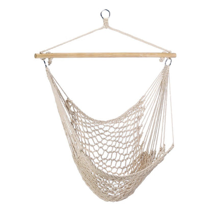 Hanging Rope Hammock Chair, Large Brazilian Net Swing Seat for Indoor Outdoor Patio