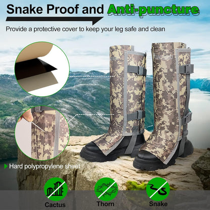 Adjustable Snake Proof Gaiters, Unisex Anti-Snake Bite Leg Guards for Hunting Hiking
