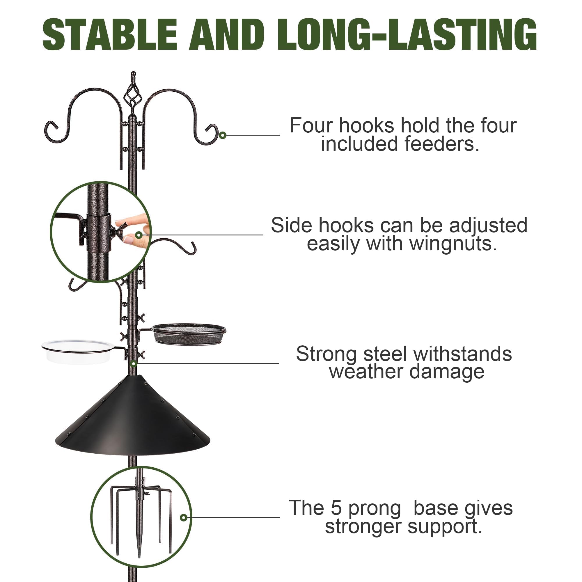 Multifunctional Bird Feeding Pole