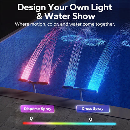 Solar Pool Fountain with Auto Lights & Remote, Dual Adjustable Spray for All Pool Types