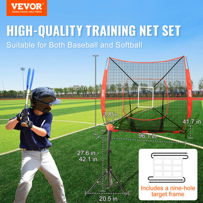 7x7ft Portable Baseball Softball Training Net Full Practice Kit
