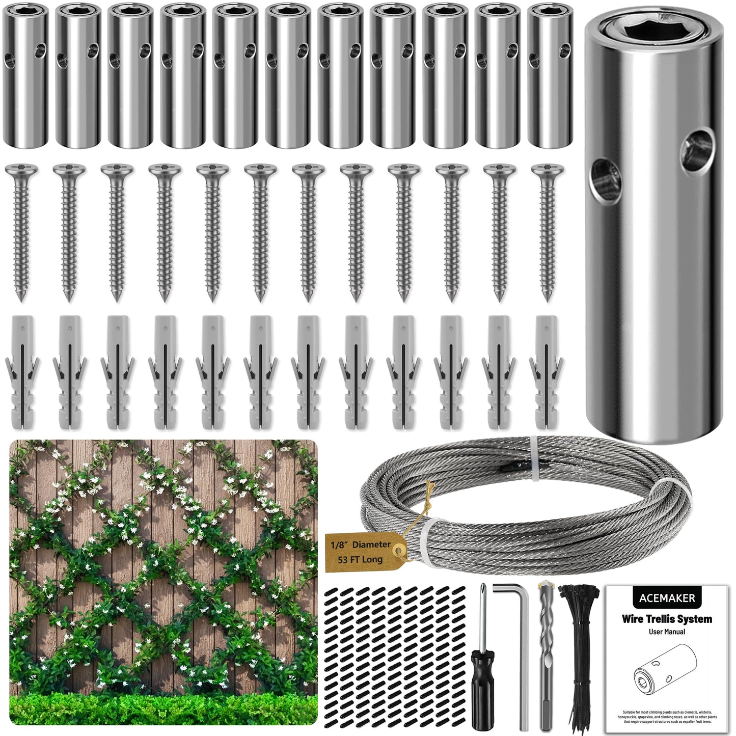 Heavy-Duty Wire Trellis System
