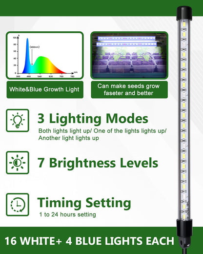 12‑Cell Seed Starting Kit with Grow Light, Graphene Heating Mat and Reusable Silicone Pots