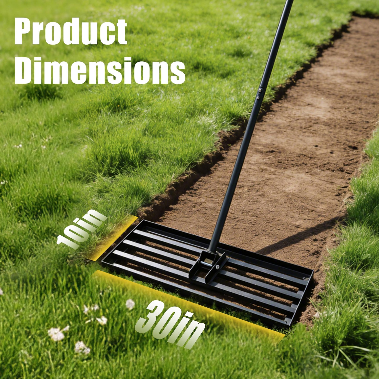 Heavy Duty Lawn Level Rake for Garden Yard Sports Field Soil Sand Leveling