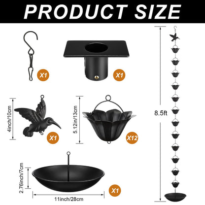 Outdoor Brass Rain Chain Water Feature