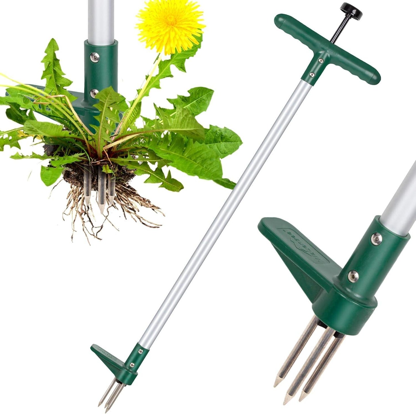 Long Handle Stand Up Weed Puller, 3-Claw Garden Root Weeding Tool