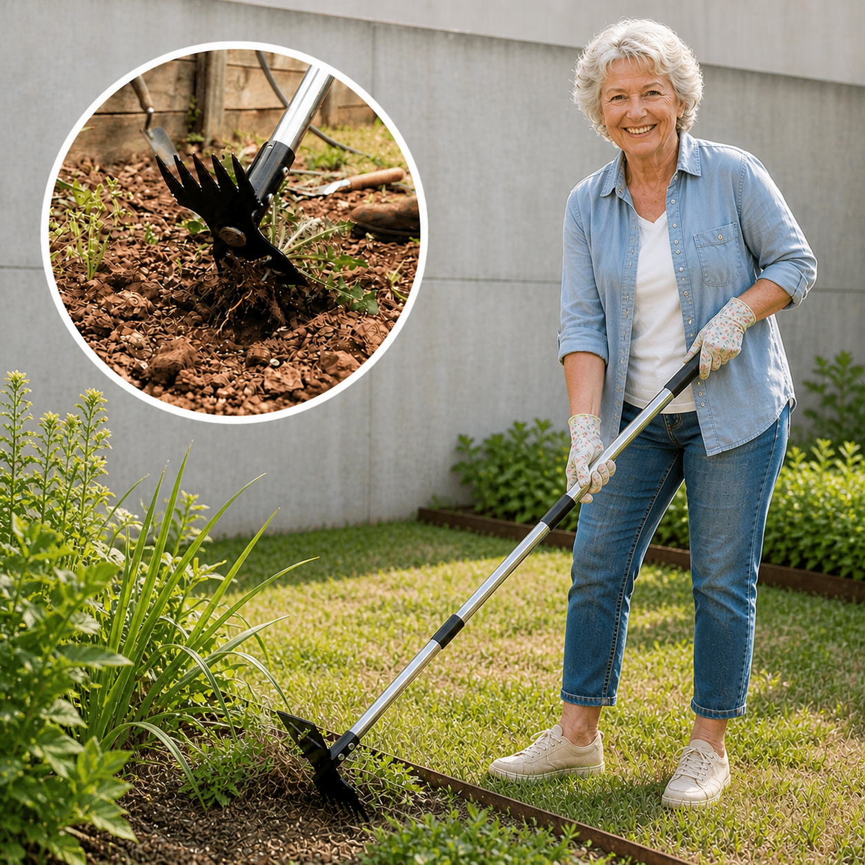 Adjustable Weeder, Heavy‑Duty Manual Garden Weed Removal Tool