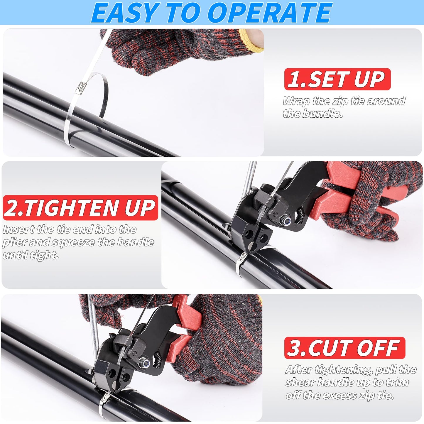 300Pcs 12 Inch Metal Zip Ties with Scissors, Heavy‑Duty Self‑Locking Cable Ties for Multipurpose Bundling