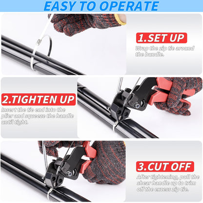 300Pcs 12 Inch Metal Zip Ties with Scissors, Heavy‑Duty Self‑Locking Cable Ties for Multipurpose Bundling