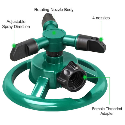 360° Rotating Lawn & Garden Sprinkler, Yard Water Sprinkler for Irrigation and Outdoor Play