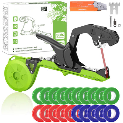 Portable Plant Tying Machine, Garden Vine Tape Gun with Staples and Tape Rolls for Farm Vegetable and Fruit Vines
